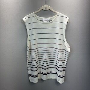 CC Hughes Sleeveless Striped Knit Tank Top Size 1X